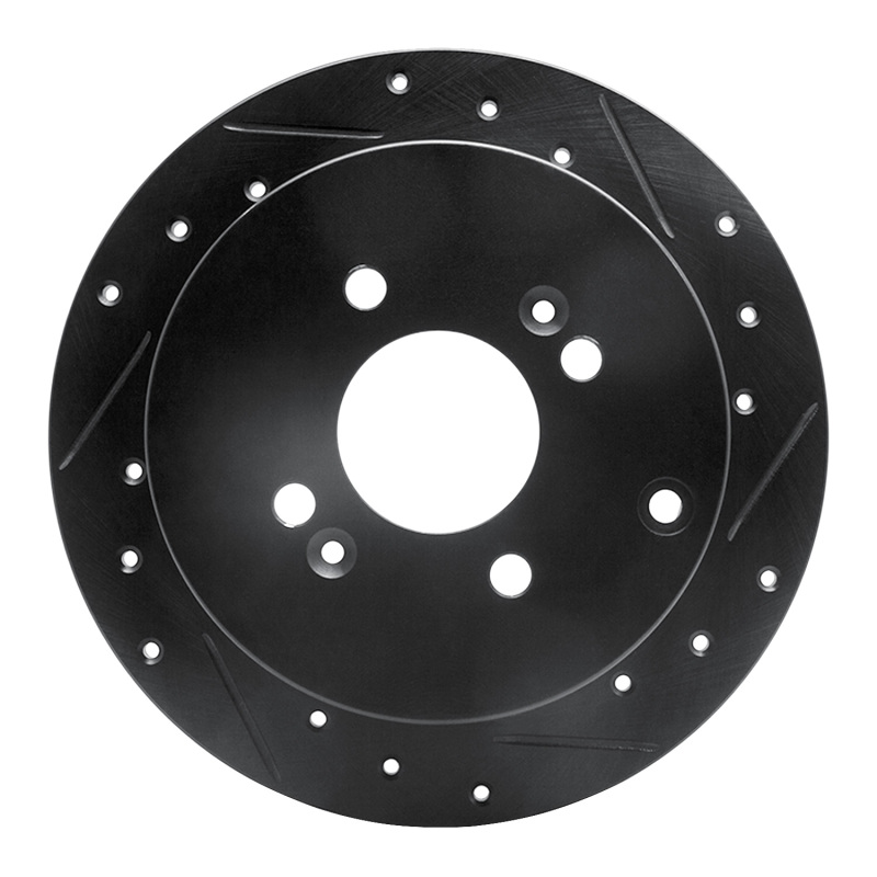 Dodge Attitude Brake Rotor (1) - Rear Right - R1 Concepts - Drilled & Slotted - Black - `06-`12 Dodge Attitude Brake Rotor (1) - Rear Right - R1 Concepts - Drilled & Slotted - Black - `06-`12
